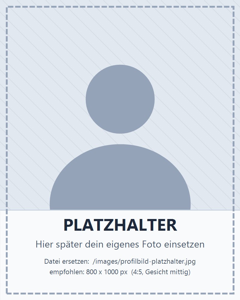 Platzhalter für ein Porträtfoto – hier gehört später ein Bild von [DEIN NAME] hin